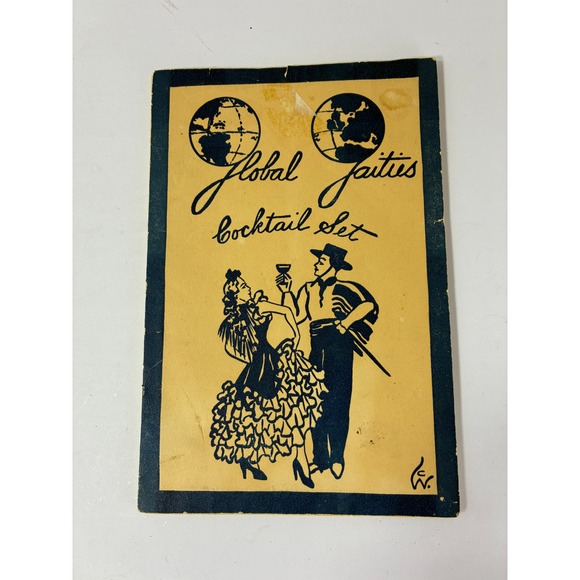 Styled by Dewan Other - VTG Global Gaieties Cocktail Set in Original Booklet 6 Recipe Napkins MCM